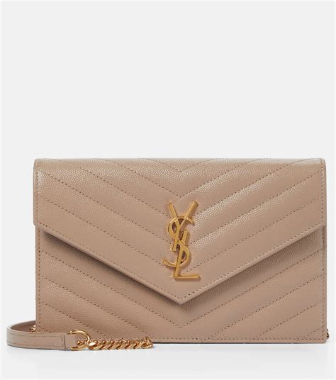 ssense brown fard envelope chain ysl|CASSANDRE envelope chain wallet in patent leather .